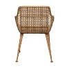 Storied Home Rattan Arm Chair Natural: Wrought Iron Frame, No Assembly, Dry Dust Care, Adult Use - 3 of 4