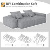 Whisen Modern Oversized Modular Sectional Sofa with 2 Ottoman, 2 Seat Sparkling Chenille Fabric and 4 Pillows, 4-Piece DIY Combination - 3 of 4
