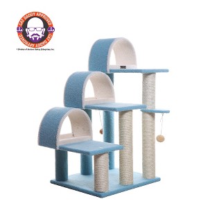 Armarkat 38" High Ivory Real Wood Cat Step Stairs ramp, Cat Sratcher For Pets Cats B3803 - 1 of 4