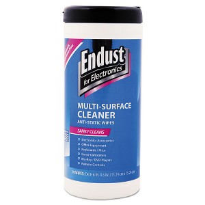 Endust Antistatic Premoistened Wipes for Electronics, Cloth, 6 x 6, Unscented, 70/Tub - 1 of 1