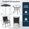 Costway 6 Pieces Patio Dining Set with Umbrella Outdoor Table and Chairs Set for Garden - 3 of 4