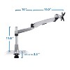 Mount-It! Height Adjustable Full Motion Professional Spring Arm Single Monitor Desk Mount | Fits Up to 32 in. Screens | Cable Management | Silver - image 3 of 4