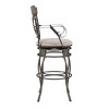 Nora Big and Tall Swivel Faux Leather Counter Height Barstool with Arms Pewter - Powell: Oversized, Metal Frame, 400 lb Capacity - 3 of 4
