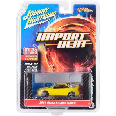 2001 Acura Integra Type R Yellow "Import Heat" Limited Edition to 2,400 pcs 1/64 Diecast Model Car by Johnny Lightning