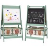 Infurnic Baby Activity Gyms Art for Kids with Paper Roll, Double Sided Whiteboard and Chalkboard with Painting Paper Stand, Brown, 24"*18.5"*44.5" - 4 of 4