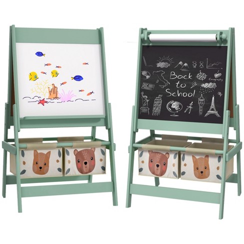 3-in-1 Double-Sided Storage Art Easel - Costway