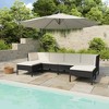 vidaXL 6 Piece Outdoor Patio Lounge Set - Poly Rattan Black, Extra-Deep Seating, with Comfortable Cushions - Versatile & Easy to Clean - 2 of 4