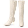 Perphy Women's Stone Pattern Pointy Toe Stiletto Heel Knee High Boots - 3 of 3