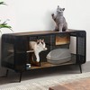 55.12" Cat House With 2 Sliding Tempered Glass Doors, Metal Spacious Pet Kennel For Living Room Hallway Study Room And Other Spaces - 3 of 4