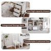 INFURNIC Decorative Bookshelf Vintage Office Desk Set with Bookshelf, 4 Drawers and Upholstered Chair for Home Office, White, 44"*23"*13.5" - 3 of 4