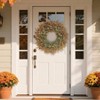 26 inch fall wreath front door outdoor porch window farmhouse autumn decor large artificial eucalyptus leaves orange seeds harvest - 2 of 4