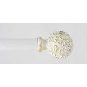 Urbanest 1-inch Diameter Scroll Ball Adjustable Single Drapery Curtain Rod - 1 of 4
