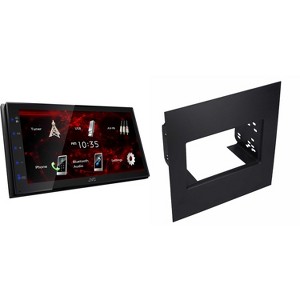 JVC KW-M180BT 6.8" Short DMR, USB Mirroring, 1Cam, 2V,Fast Startup with Metra 95-9999 Universal Double DIN Kit - 1 of 4
