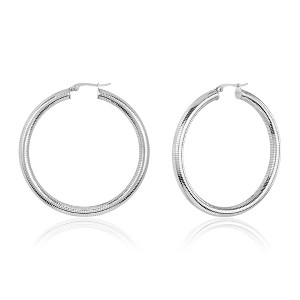 ELYA Large Textured Hoop Stainless Steel Earrings - 1 of 3