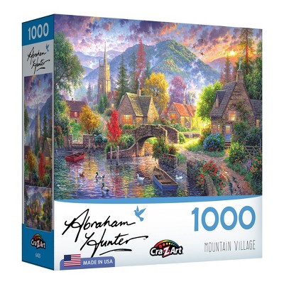 RoseArt Abraham Hunter Mountain Village Jigsaw Puzzle - 1000pc