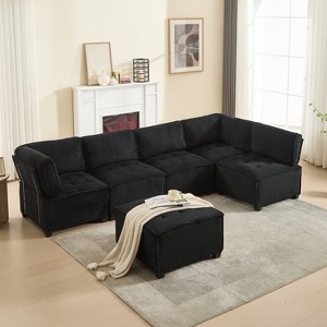 MOONMISS Modular 6- Seat  Sectional Sofa U Shaped Modular Couch with Reversible Chaise Modular Sofa Sectional Couch for Living Room - 1 of 4