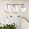 TOBILI 3-Light Bathroom Vanity Light with Brushed Nickel Clear Glass Shade Including E12 Base, Bulb NOT Included - 2 of 3