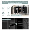 47"W Storage Cabinet Retro TV Stand Console Table Sideboard Accent Cabinet with Glass Doors and Adjustable Shelves, Black/White-ModernLuxe - 4 of 4