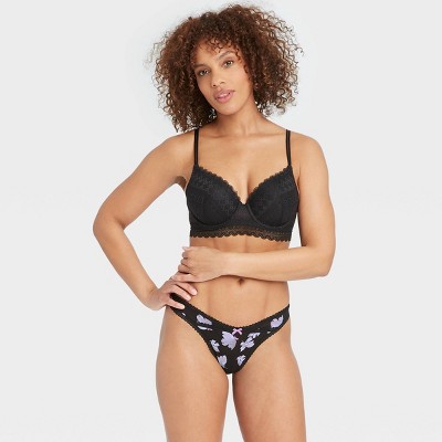Women's Mesh Thong - Auden™ Black Butterfly XS