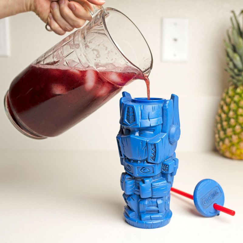 Beeline Creative Geeki Tikis Transformers Optimus Prime Plastic Tumbler with Straw | 26 Ounces, 4 of 8