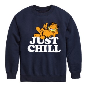 Boys' - Garfield - Just Chill Graphic Long Sleeve Fleece Sweatshirt - 1 of 4
