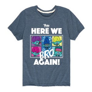 Boys' - Trolls - Here We Bro Again Branch and Brothers Short Sleeve Graphic T-Shirt - 1 of 4