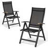 Crestlive Products 2pc Aluminum Patio Outdoor Foldable Dining Chairs with All Weather Textilene and Teak Handrails - 2 of 4