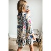 Women Bohemian Printed Tiered Dress Bell Sleeves Button-Down V-Neck Casual Midi Dress - 2 of 4