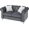 TiramisuBest Stylish Navy Blue Loveseat, Modern Upholstered Sofa Perfect for Contemporary Homes - 2 of 4