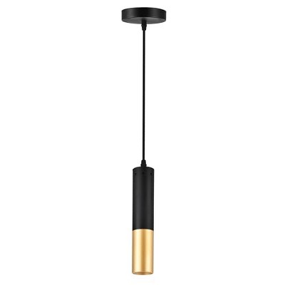 CWI Lighting Anem 1 Light Down Mini Pendant With Matte Black & Satin Gold Finish