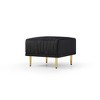 NicBex Modern 25.6" Rectangle Ottomans Velvet Footstools with Channel Tufted and Metal Legs for Bedroom and Living Room, Black - 4 of 4