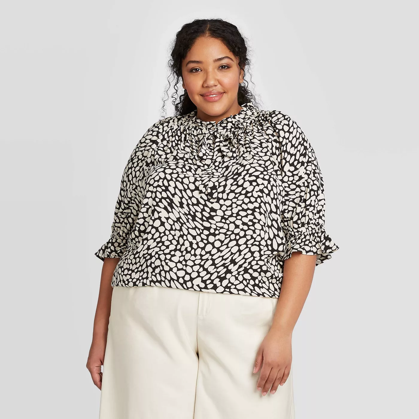 Who What Wear Plus Size Printed 3/4 Sleeve Blouse up through 4X at Target