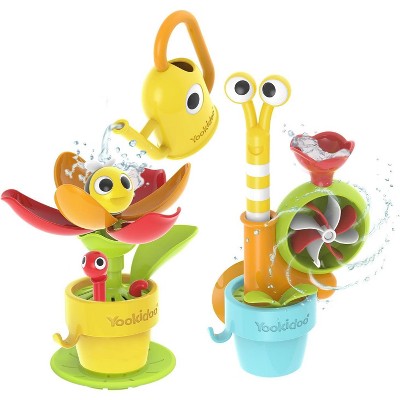 Garden Adventure Bath Toy Set with Snail and Flower, Mold-Free Watering Can for Toddlers
