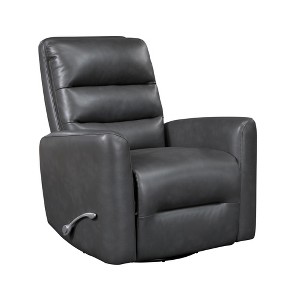 Faux Leather Swivel Glider Reclining Chair with Breathable Upholstery, Luxury Style, and Movie Chair Comfort - 1 of 4