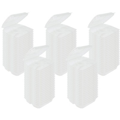Inno-Pak 9" x 9" x 3" Clamshell Container 3-Compartment Clear RPET - Pack of 100