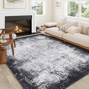 Abstract Rug Bordered Large Rugs for Living Room Modern Machine Washable Area Rugs Ombre Carpet Foldable Printed Dining Room Rug - 1 of 4