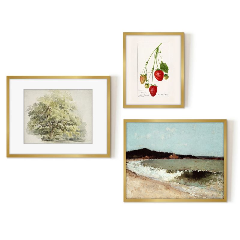 Americanflat Botanical Landscape 3 Piece Vintage Gallery Wall Art Set - Study For Eagle Head, Massachusetts Winslow Homer, Boomstudie By Maple + Oak, 1 of 6