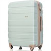 BEAFUP 3-Piece Expandable ABS Luggage Sets, Hardside Lightweight Durable Suitcase with Spinner Wheels and TSA Lock - 20", 24", 28" (Grey, Green) - 2 of 4