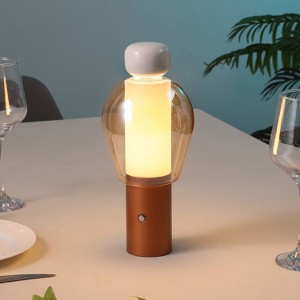 JONATHAN Y Evonne Modern Glam Candle-Style Rechargeable/Cordless Dimmable Integrated LED Table Lamp with Touch Sensor - 1 of 4