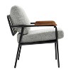 CAVINAS Modern Minimalist Armchair for Living Room,Upholstered Lounge Chair with Metal Frame&Wooden Armrest,Comfy Leisure Chair，Set of 1 - 3 of 4