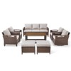 Belord 8PCS Patio Furniture Set - All Weather Outdoor Conversation Set Sectional Sofa with Wicker Swivel Rocker Patio Chairs, Comfy Cushions Ottomans - 2 of 4
