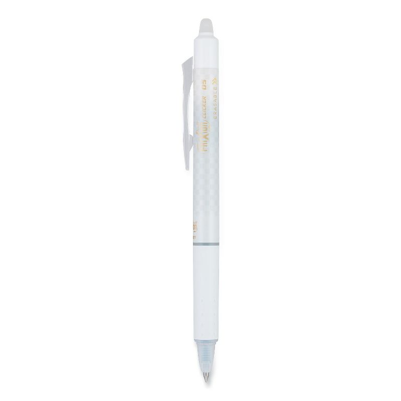Pilot FriXion Clicker Design Erasable Gel Pen Retractable Extra-Fine 0.5 mm Black Ink White Barrel, 1 of 2
