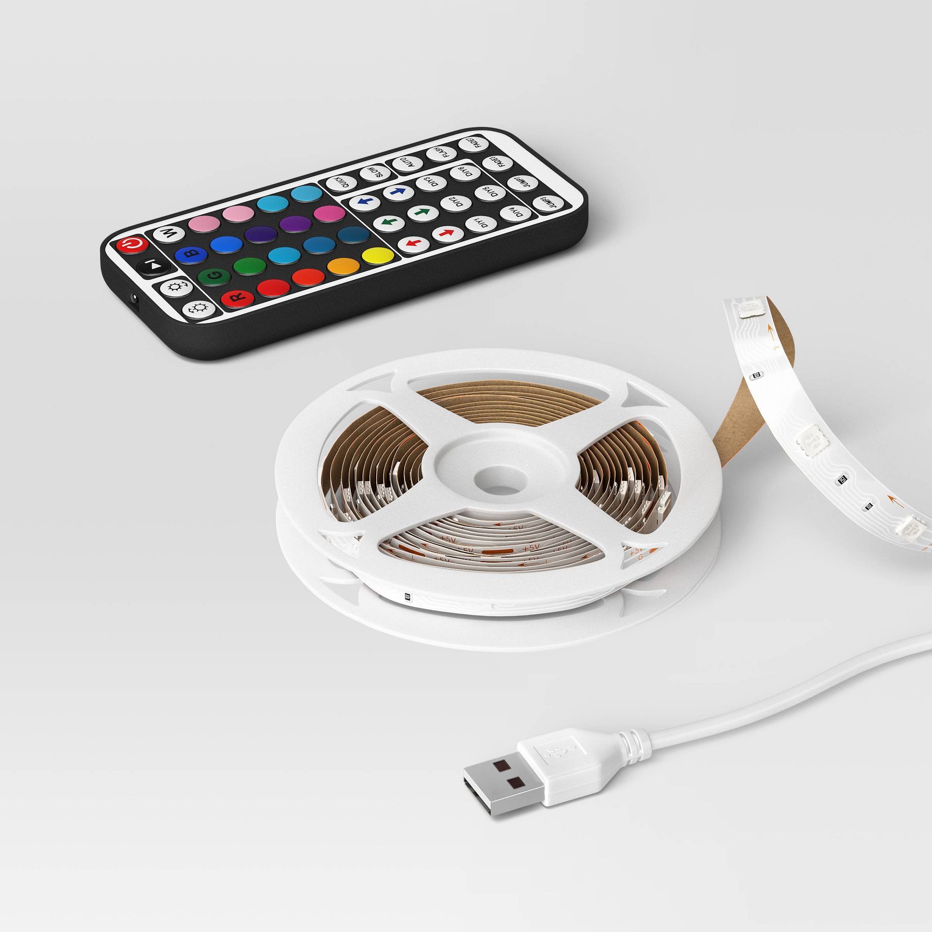 15' LED RGB Strip Lights with Remote Control Clear White - Hyde and EEK! Boutique™