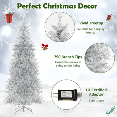 6 ft Pre-Lit White Pine Christmas Tree with Warm LED Lights