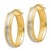 Black Bow Jewelry 5.5mm x 27mm (1 1/16 Inch) 14k Yellow Gold & White Rhodium Oval Hoops - 2 of 4