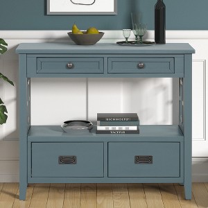 NicBex Farmhouse Console Table with Storage,Wood Entryway Table with 4 Drawers & 1 Open Shelf,Sofa Table for Entryway,Living Room,Kitchen - 1 of 4