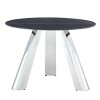 Infurnic Dining Sets Dining Table and Chair Set Mirror-polished Stainless Steel Base 4 Chairs Modern Luxury Round , Black, 42"*42"*29.5" - 4 of 4