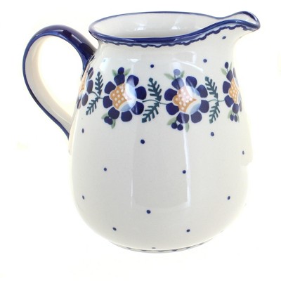 Blue Rose Polish Pottery Sunflower Pitcher