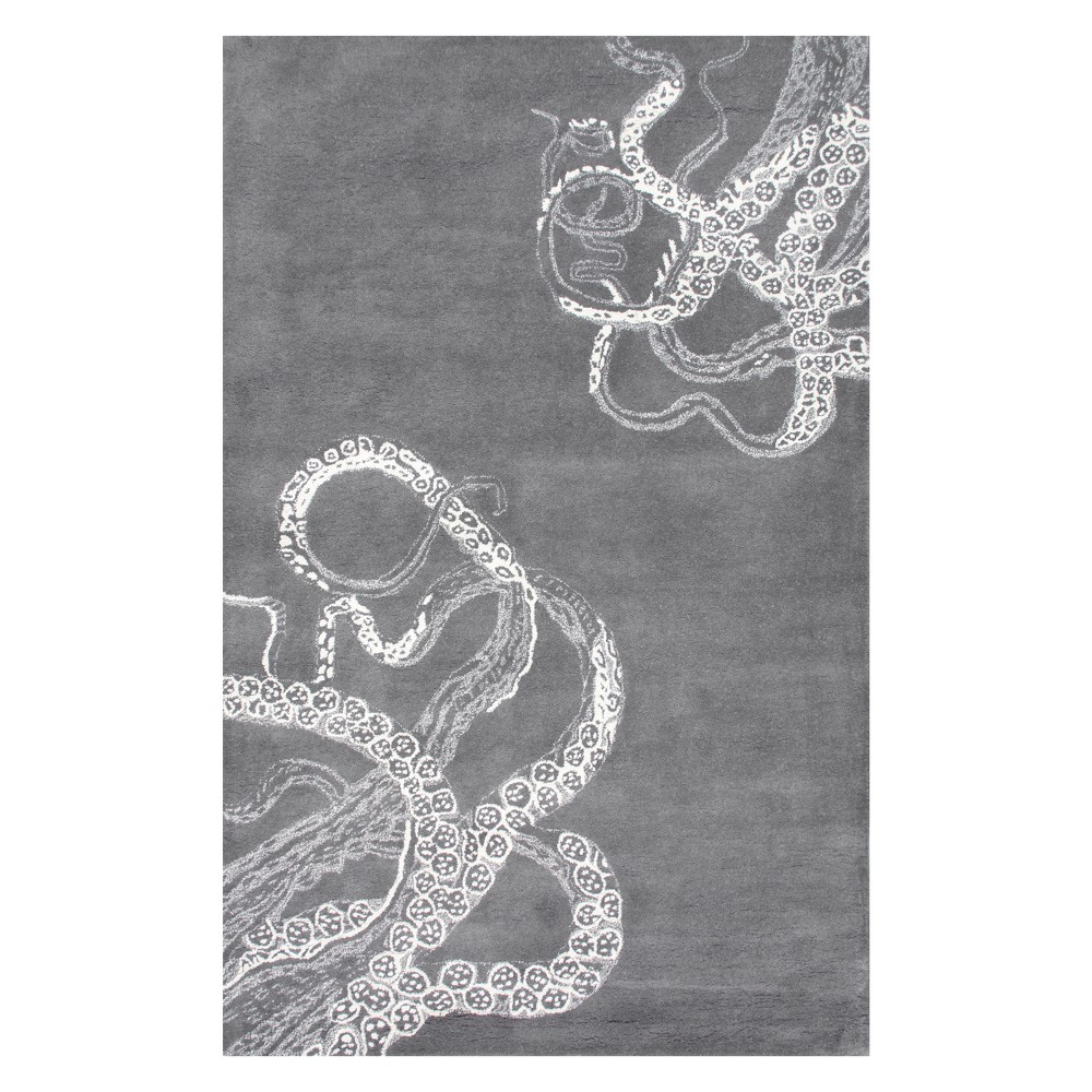 8'x10' Tufted Solid Area Rug Gray - nuLOOM