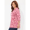 Catherines Women's Plus Size Easy Fit 3/4-Sleeve V-Neck Tunic - 4 of 4